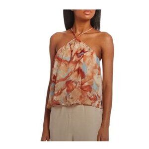 Evolutionary Women's  Blouse Printed Halter Top Large  NWT